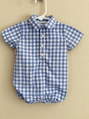 Janie and Jack Gingham Romper • 3-6 Months